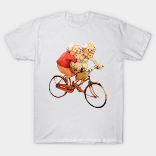 Old Couple Bicycling T-Shirt